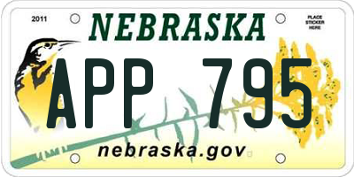 NE license plate APP795