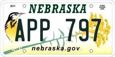 NE license plate APP797