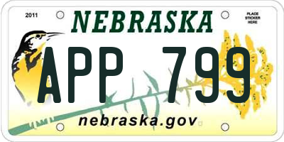 NE license plate APP799