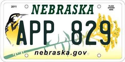NE license plate APP829