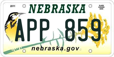 NE license plate APP859