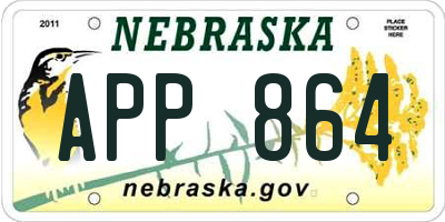 NE license plate APP864