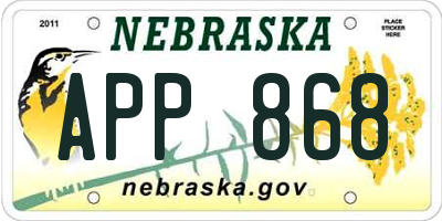 NE license plate APP868