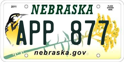 NE license plate APP877