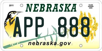 NE license plate APP888