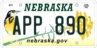 NE license plate APP890