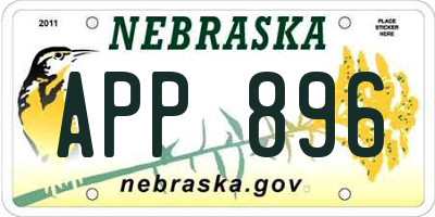 NE license plate APP896