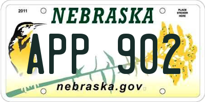 NE license plate APP902