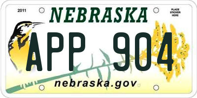 NE license plate APP904