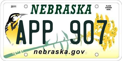 NE license plate APP907
