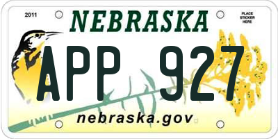 NE license plate APP927