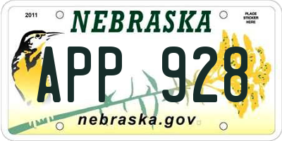 NE license plate APP928