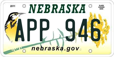 NE license plate APP946