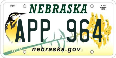 NE license plate APP964
