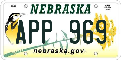 NE license plate APP969