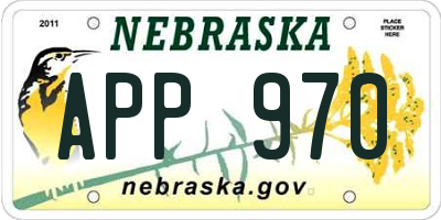 NE license plate APP970