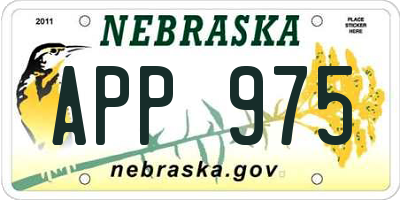 NE license plate APP975