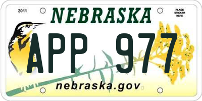 NE license plate APP977