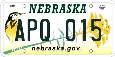 NE license plate APQ015