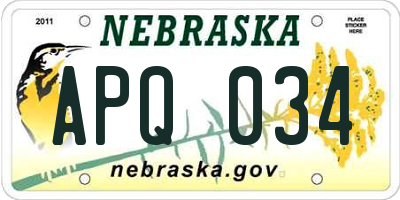 NE license plate APQ034