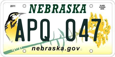NE license plate APQ047