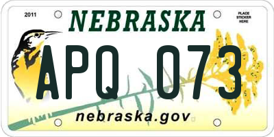 NE license plate APQ073