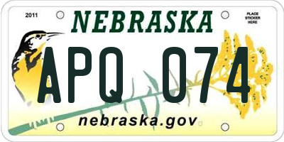 NE license plate APQ074