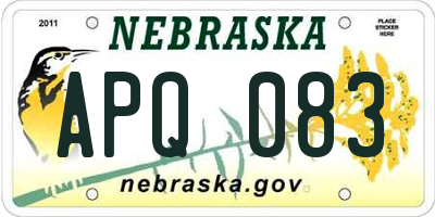 NE license plate APQ083