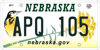 NE license plate APQ105