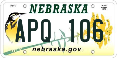 NE license plate APQ106