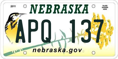 NE license plate APQ137