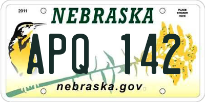 NE license plate APQ142