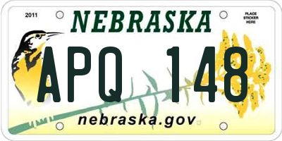 NE license plate APQ148