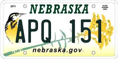 NE license plate APQ151