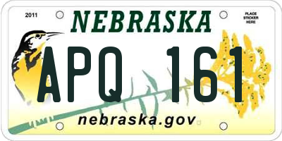 NE license plate APQ161