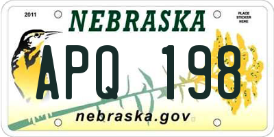 NE license plate APQ198