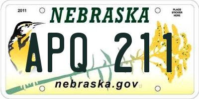 NE license plate APQ211