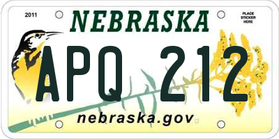 NE license plate APQ212