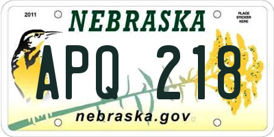 NE license plate APQ218