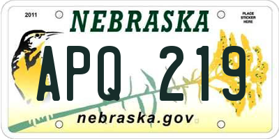 NE license plate APQ219