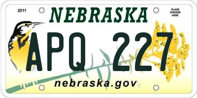 NE license plate APQ227