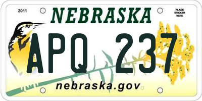 NE license plate APQ237