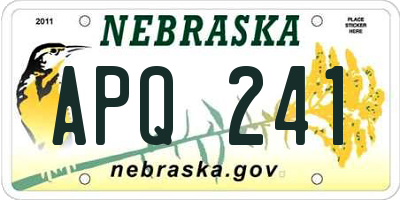 NE license plate APQ241