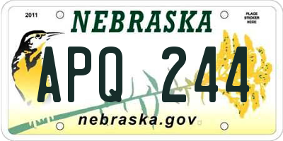 NE license plate APQ244
