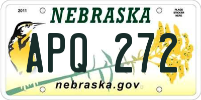 NE license plate APQ272