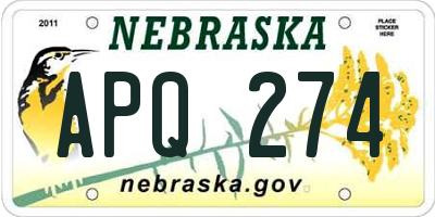 NE license plate APQ274
