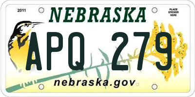 NE license plate APQ279