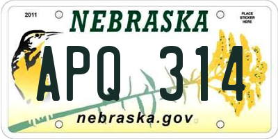 NE license plate APQ314
