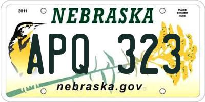 NE license plate APQ323