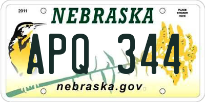 NE license plate APQ344